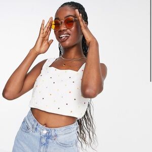 NWT✨ & Other Stories Paris Atelier beaded floral crop top